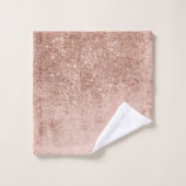 ガーリーな赤面の珊瑚ののどのばら色の金ゴールドのグリッターの大理石 バスタオルセット (ウォッシュタオル)