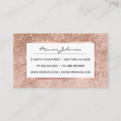 ガーリーな赤面の珊瑚ののどのばら色の金ゴールドのグリッターの大理石 ロイヤリティカード (裏面)