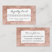 ガーリーな赤面の珊瑚ののどのばら色の金ゴールドのグリッターの大理石 ロイヤリティカード (正面/裏面)