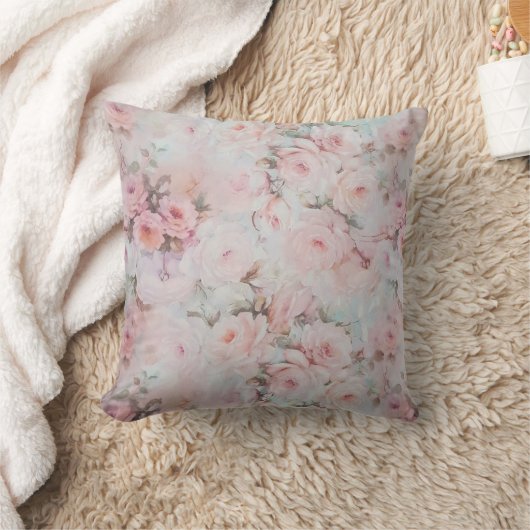 ガーリーな赤面はピンクのbohoの国の花柄にある調子を与えます クッション (ブランケット)