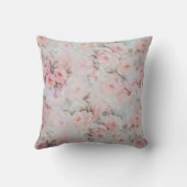 ガーリーな赤面はピンクのbohoの国の花柄にある調子を与えます クッション (裏面)