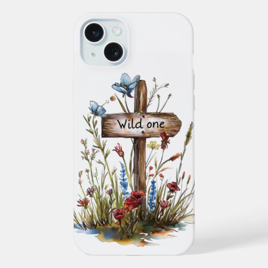 ガーリーな野の花のワイルドワン iPhoneケース (裏面)