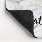 ガーリーな金ゴールドの輝きの灰色の大理石のモノグラムの名前 マウスパッド (コーナー)