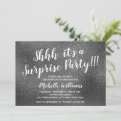 ガーリーな銀製のグリッター|のびっくりパーティの誕生日 招待状 (スタンド正面)