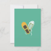 ガーリーな靴及びスニーカーの図解入りの、写真付きのな結婚式(ミント) 出欠カード (裏面)