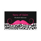 ガーリーな髭のピンクおよび黒いヒョウのヘアーサロン