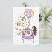 ガーリーな30歳の誕生日パーティー 招待状 (スタンド正面)