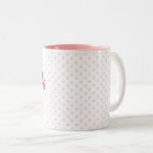 ガーリーな♥のマグの♥ BROOKEの一流の白いピンクの水玉模様 ツートーンマグカップ (正面右)