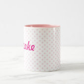 ガーリーな♥のマグの♥ BROOKEの一流の白いピンクの水玉模様 ツートーンマグカップ (中央)