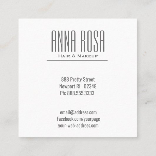 ガーリーな*~*の金ゴールドのグリッターのピンクの赤面の水彩画 スクエア名刺 (裏面)