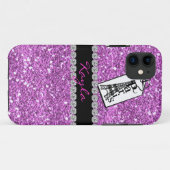 ガーリーなIPHONE 5の場合のピンク。 きらきら光るなパリ Case-Mate iPhoneケース (裏面(横))