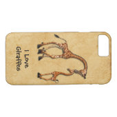 ガーリーなiPhone 7頭の場合の母ベビーのキリン Case-Mate iPhoneケース (裏面(横))