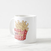 ガーリーの前のカーリー コーヒーマグカップ (正面左)