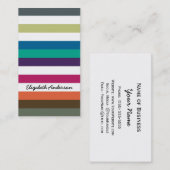 ガーリーはっきりしたRainbow Big Horizontalストライプと名前 名刺 (正面/裏面)