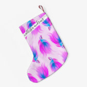 ガーリーアートネオンピ色彩の鮮やかックブルー スモールクリスマスストッキング (裏面 (吊り時))
