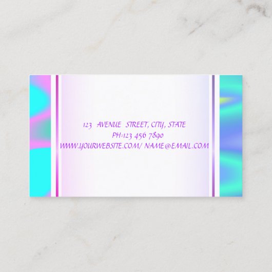 ガーリーエレガントトレンディーモダン唇ホログラフィー 名刺 (裏面)
