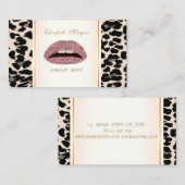 ガーリーエレガントトレンディーモダン，レオパード印刷，唇 名刺 (正面/裏面)