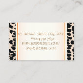 ガーリーエレガントモダントレンディー，ヒョウ柄 名刺 (裏面)
