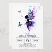 ガーリーカスタム誕生日 招待状 (正面/裏面)