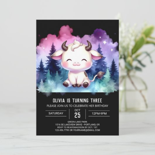 ガーリーカスタム誕生日 招待状 (スタンド正面)