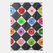 ガーリーカラフルデイジー キッチンタオル (縦)