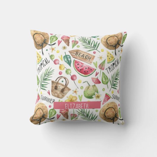 ガーリーカラフルビーチリラックス クッション (正面)
