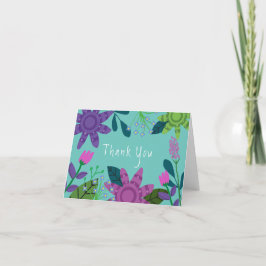 ガーリーカラフルフローラ サンキューカード
