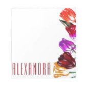 ガーリーカラフル唇フェミニン白 ノートパッド (正面)