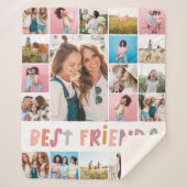 ガーリーカラフル20写真最高の友人モダンシンプル シェルパブランケット (正面)