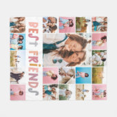 ガーリーカラフル20写真最高の友人モダンシンプル フリースブランケット (正面(横))