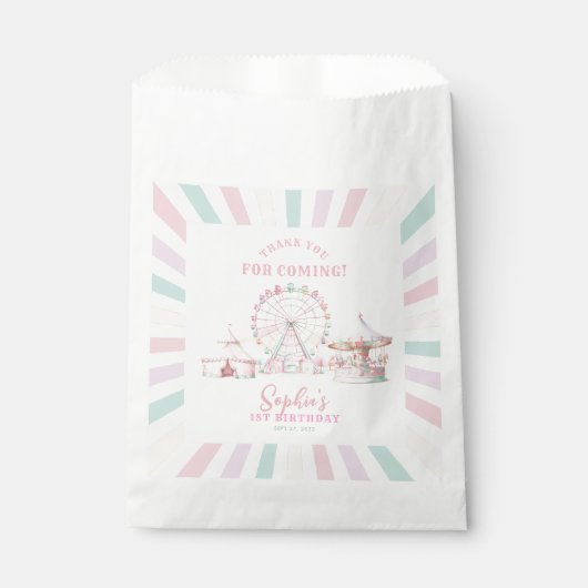 ガーリーカーニバルサーカス子供の誕生日ありがとう フェイバーバッグ (正面)