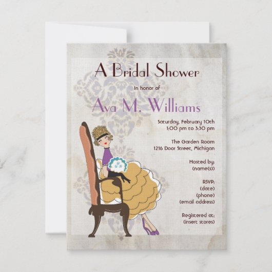 ガーリーガール ブライダルシャワー 招待状 (正面)
