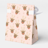 ガーリークリスマスのトナカイ模様ピンク金ゴールド フェイバーボックス (裏面サイド)