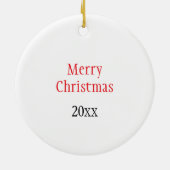 ガーリークリスマスのトナカイ赤い鼻サンタハット セラミックオーナメント (裏面)