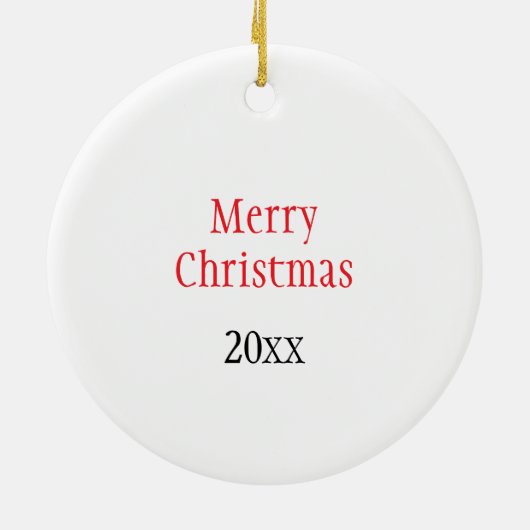 ガーリークリスマスのトナカイ赤い鼻サンタハット セラミックオーナメント (裏面)