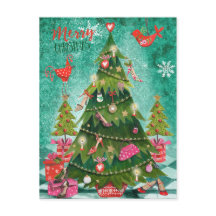 ガーリークリスマスツリー |ホリデーフォトカード