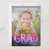 ガーリークールGraduate Purple Pink Gradient写真 案内状 (正面)