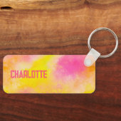 ガーリーグラデーシカラフルョン発光の喜び+名前 キーホルダー (正面)