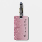 & ガーリーグラムパープルバラ金ゴールドグリッタードライブ名 ラゲッジタグ (裏面縦)