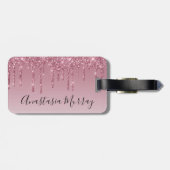 & ガーリーグラムパープルバラ金ゴールドグリッタードライブ名 ラゲッジタグ (裏面横)