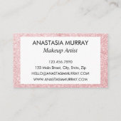 & ガーリーグラム赤面ピンクローズ金ゴールドグリッタースパークルズ 名刺 (裏面)