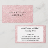 & ガーリーグラム赤面ピンクローズ金ゴールドグリッタースパークルズ 名刺 (正面/裏面)