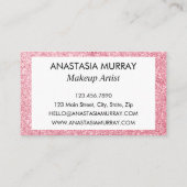 & ガーリーグラム赤面ピンクローズ金ゴールドグリッタースパークルズ 名刺 (裏面)