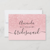 ガーリーグリッターのグラデーションピンクの台本 招待状 (正面)