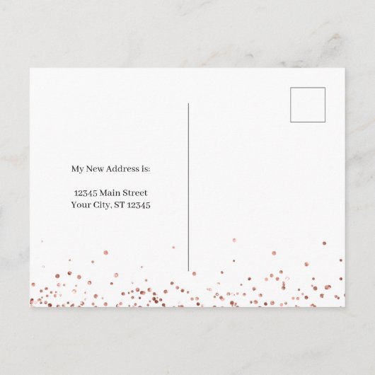 ガーリーグリッターを移動しましパーソナライズされたた ポストカード (裏面)