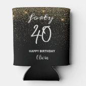 ガーリーグリッターカスタム40モダン歳の誕生日 缶クーラー (裏面)