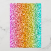 ガーリーグリッターカラフルスウィート16パーティー 箔招待状 (裏面)
