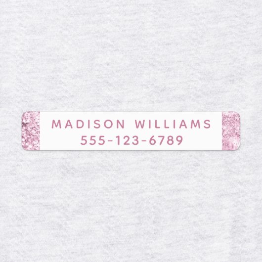 ガーリーグリッターシッモダンクパーソナライズされた服 ラベル (デザイン2)