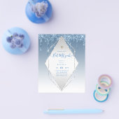 ガーリーグリッタースパークルスこうもりMITVAH招待状 チラシ (シングル)