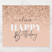 ガーリーグリッタースパークルモダンバラ金ゴールド誕生日 ビールラベル (シングルラベル)